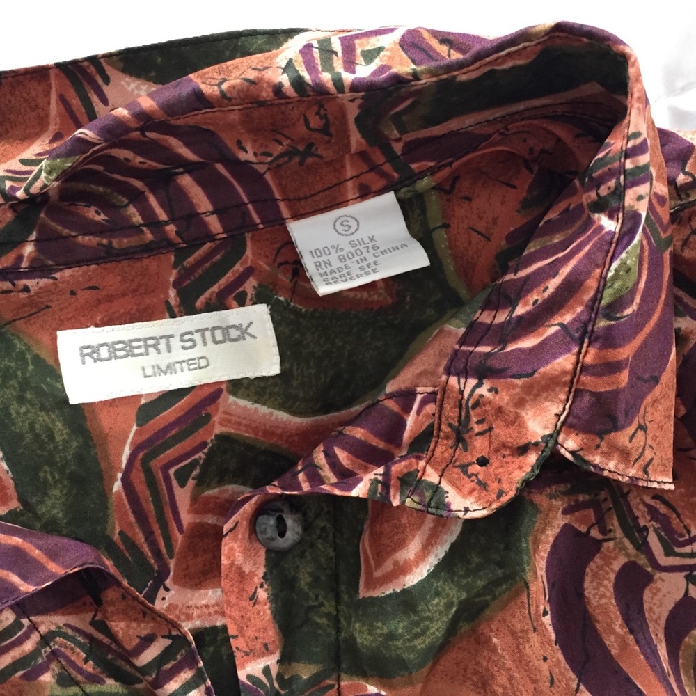Vintage silk patterned top - Picture 4 of 5